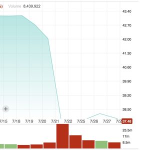 Stock Price for Southwest Airlines (LUV)